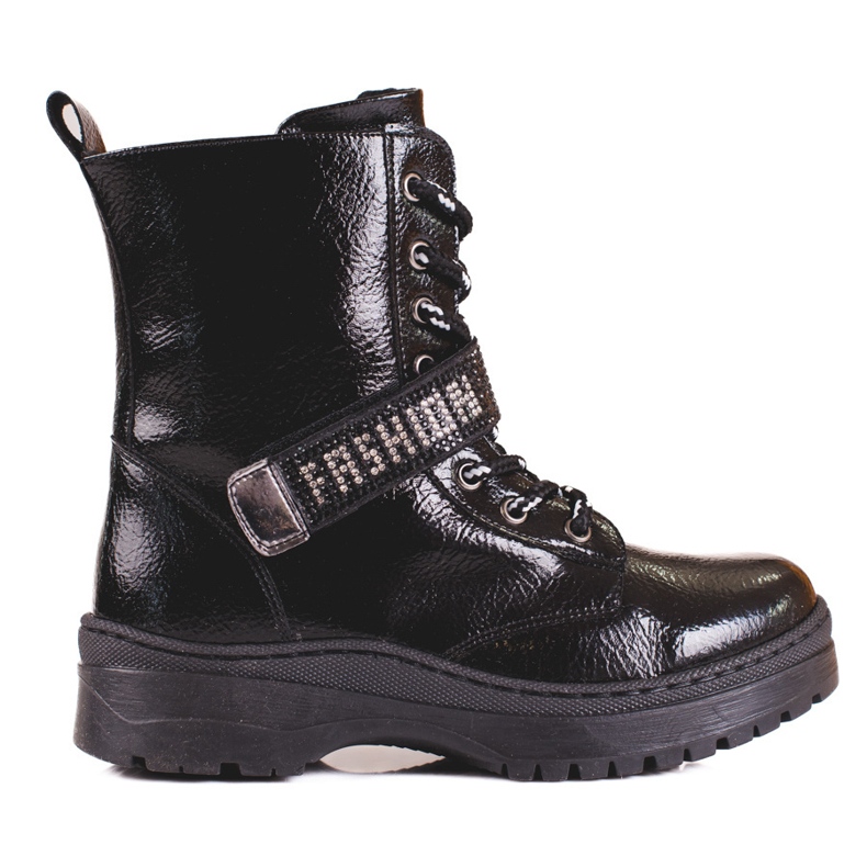 W. Potocki Dívčí boty Potocki s krystaly černá