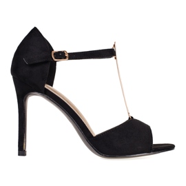 Dámské černé semišové lodičky s odhalenými prsty Shelovet černá