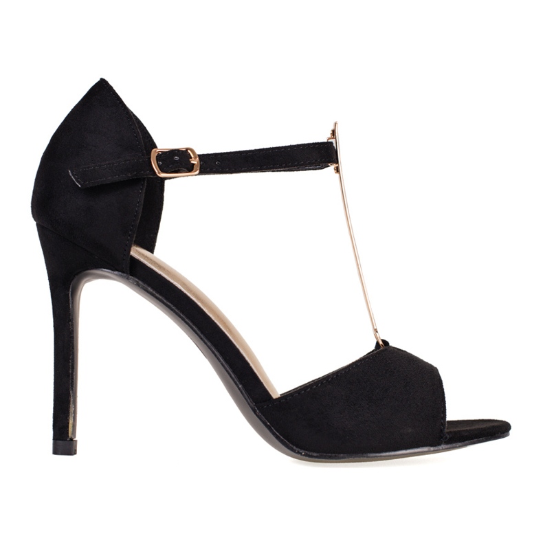 Dámské černé semišové lodičky s odhalenými prsty Shelovet černá