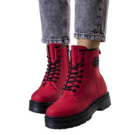 Dirk matné červené turistické boty červený