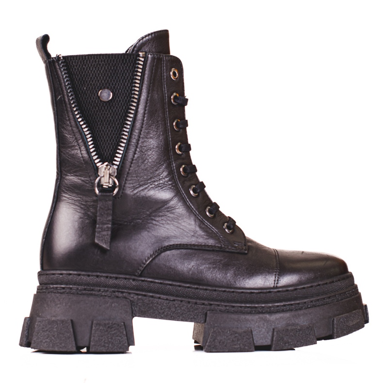 Dámské kožené tašky s ozdobným zipem Shelovet černá