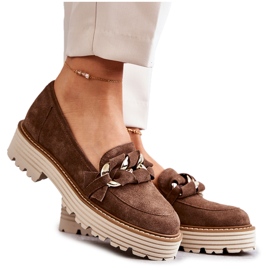 Dámské boty Suede Laura Messi 2523 Brown hnědý zelený
