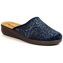 Pohodlné pantofle s leopardím vzorem Inblu W ARC23A námořnická modř