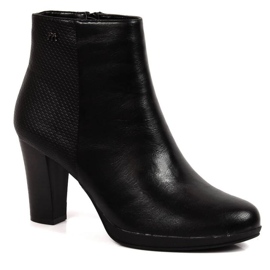 Zateplené vysoké podpatky M.Daszyński W SAN8B černý