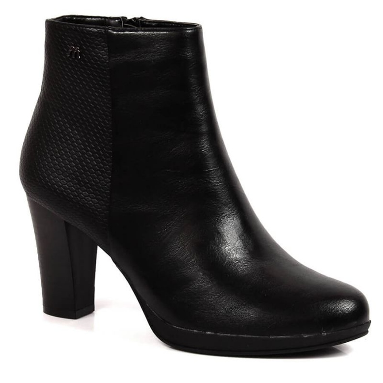 Zateplené vysoké podpatky M.Daszyński W SAN8B černá