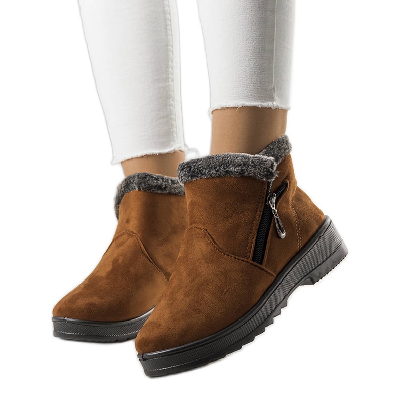 Camel zateplené sněhule s kožíškem Wren hnědý