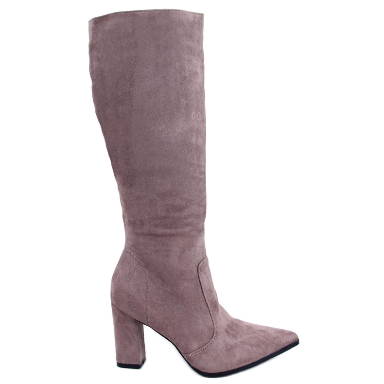 PA1 Semišové boty na podpatku Farrah Khaki béžový