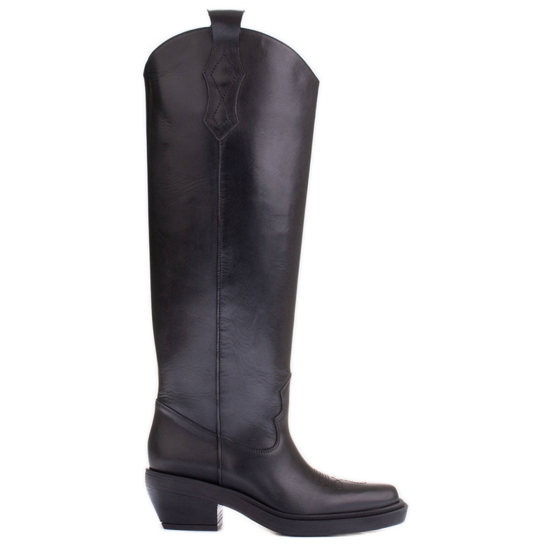 Marco Shoes Kovbojské boty se širším obvodem černá Marco Shoes Kovbojské boty se širším obvodem černá