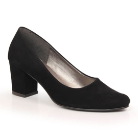 Dámské černé semišové lodičky na sloupku Azali 1470 černá