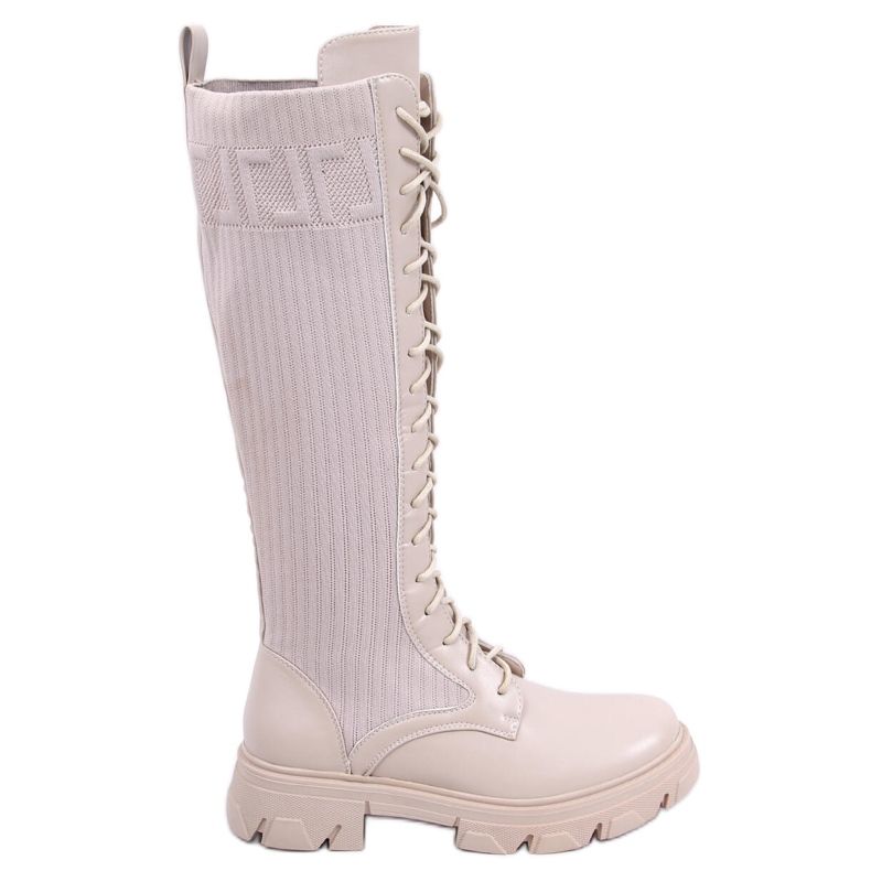 Jezdecké boty s pružným svrškem Keyshia Beige béžový