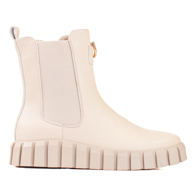 W. Potocki Dámské kozačky na platformě Potocki béžové béžový W. Potocki Dámské kozačky na platformě Potocki béžové béžový