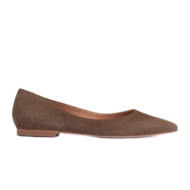 Marco Shoes Subtilní balerínky khaki zelený