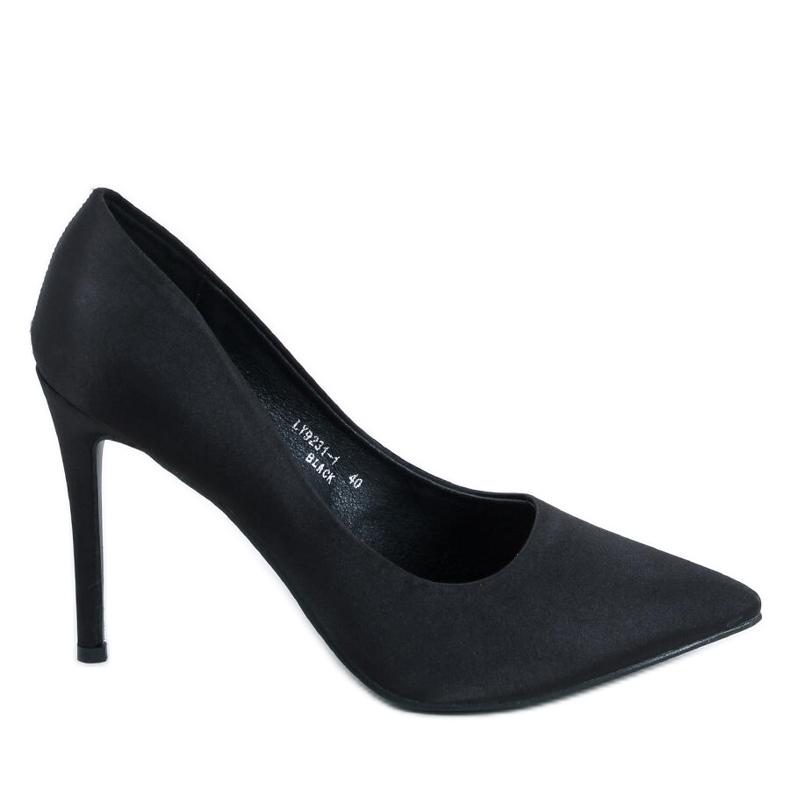 PA1 Dámské saténové vysoké podpatky Talia Black černá