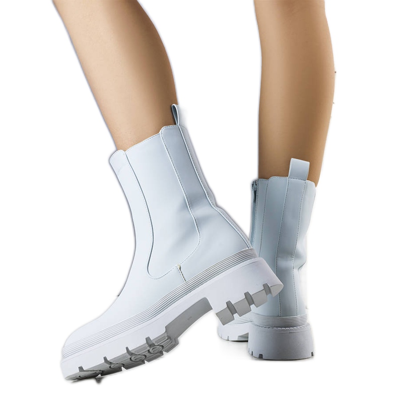 Modré matné zateplené kozačky od Coletta modrý Modré matné zateplené kozačky od Coletta modrý