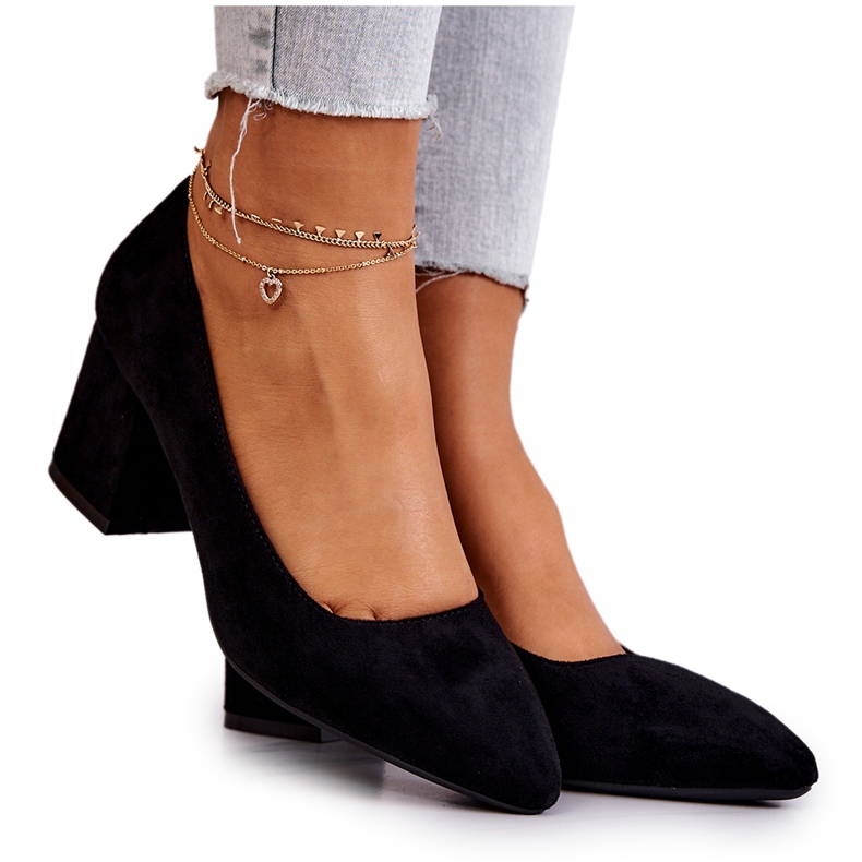 Semišové lodičky Sergio Leone PB411 Black černá