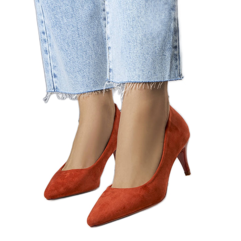 BM Hnědé lodičky na vysokém podpatku od Coursi hnědý