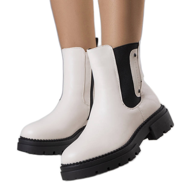 Krémové zateplené kozačky od Caron béžový