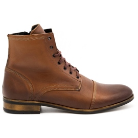 Olivier Pánské kožené Chelsea boots 287D Św hnědé hnědý Olivier Pánské kožené Chelsea boots 287D Św hnědé hnědý