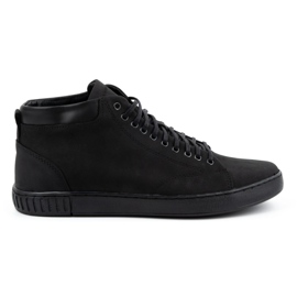 Polbut Pánské kožené creepers boty 2108sw černé černý