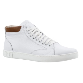 Polbut Pánské kožené creepers boty 2108sw bílé bílý