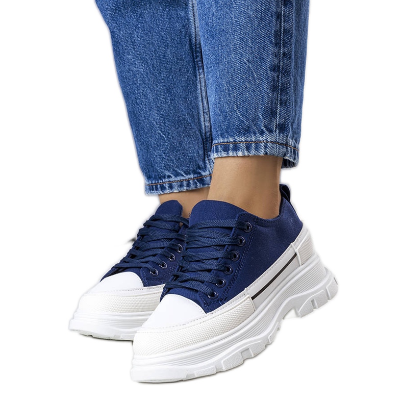 Námořnické tenisky na vysoké platformě od Lavaris modrý