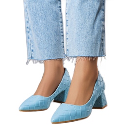 BM Modré lodičky na podpatku od Migne modrý