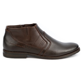 Olivier Pánské kožené zimní boty Jodhpur boots 903KZ hnědé hnědý