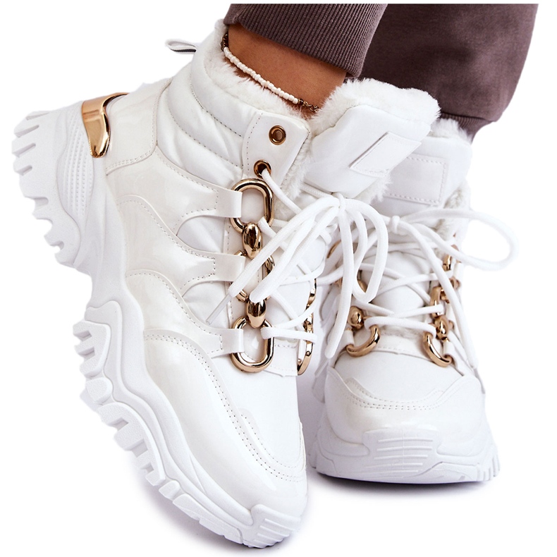 Dámské zateplené sportovní boty Lace-Up Trappers White Bastini bílý