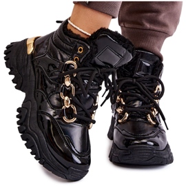 Dámské zateplené sportovní boty Lace-Up Trappers Black Bastini černá Dámské zateplené sportovní boty Lace-Up Trappers Black Bastini černá