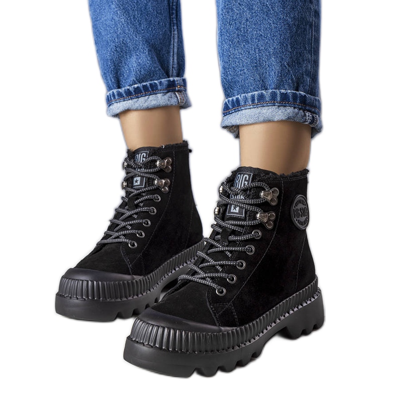 Černé zateplené holínky Big Star KK274522 černá