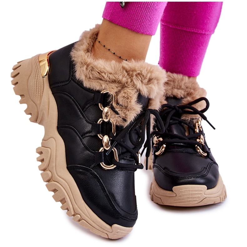 PM1 Dámská zateplená sportovní obuv Šněrovací Černá Béžová Kerberos béžový PM1 Dámská zateplená sportovní obuv Šněrovací Černá Béžová Kerberos béžový