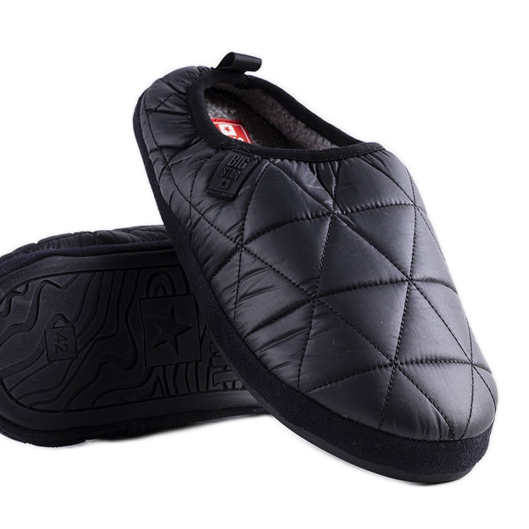 Big Star černé zateplené pantofle KK174365 černá