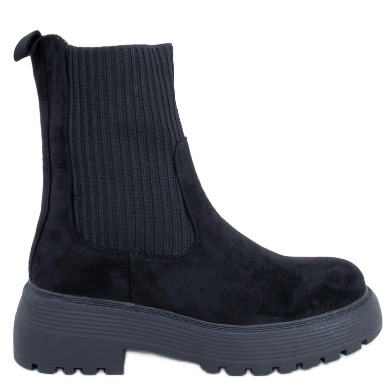PA1 Zimní černé elastické kotníkové boty černá