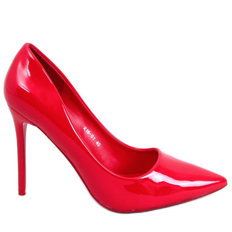 PA1 Lakované dámské vysoké podpatky Rutina Red červené