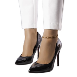 PA1 Černé lakované vysoké podpatky Zayd černá