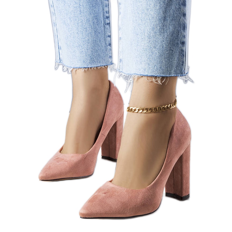 PA1 Růžové lodičky na podpatku od Amiyah růžový