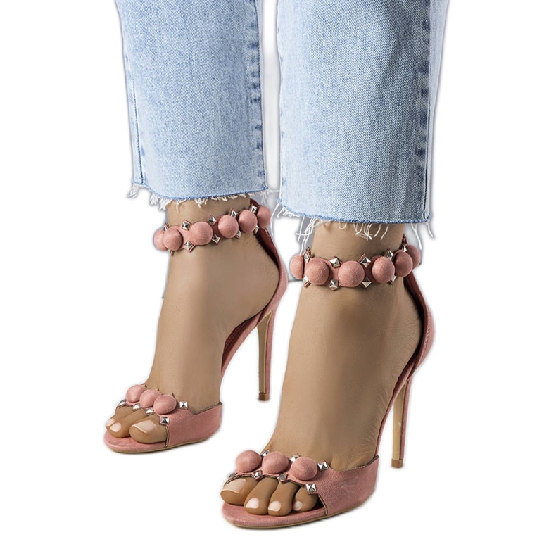 Růžové sandály na vysokém podpatku značky Yara růžový Růžové sandály na vysokém podpatku značky Yara růžový