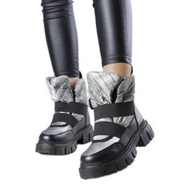 Šedé zateplené nazouváky do sněhu od Francisco černá Šedé zateplené nazouváky do sněhu od Francisco černá