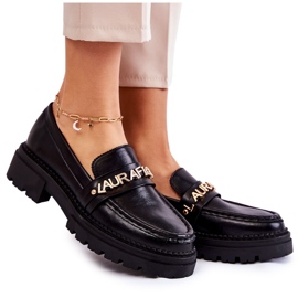 Kožené mokasíny Letters La.Fi 210001B-PU Černá černý