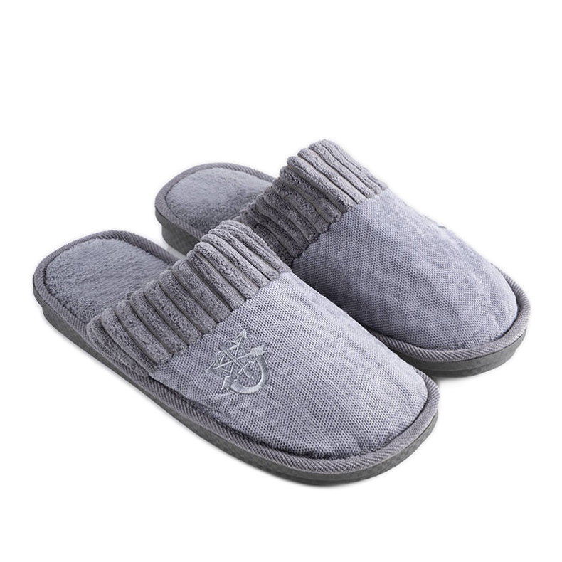 BM Šedé pánské pantofle značky Lesseps šedá