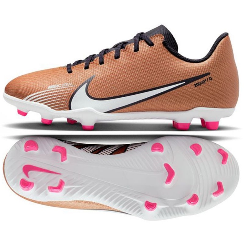 Kopačky Nike Mercurial Vapor 15 Club Qatar FG/MG Jr DR6048 810 hnědý zlatý Kopačky Nike Mercurial Vapor 15 Club Qatar FG/MG Jr DR6048 810 hnědý zlatý