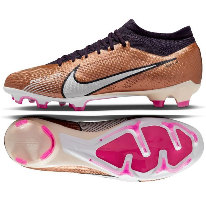 Kopačky Nike Zoom Mercurial Vapor 15 Pro Qatar Fg M DR5938 810 hnědý béžové a hnědé