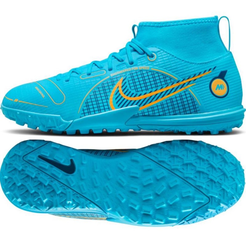 Kopačky Nike Mercurial Superfly 8 Academy Tf Jr DJ2864 484 modrý modrý