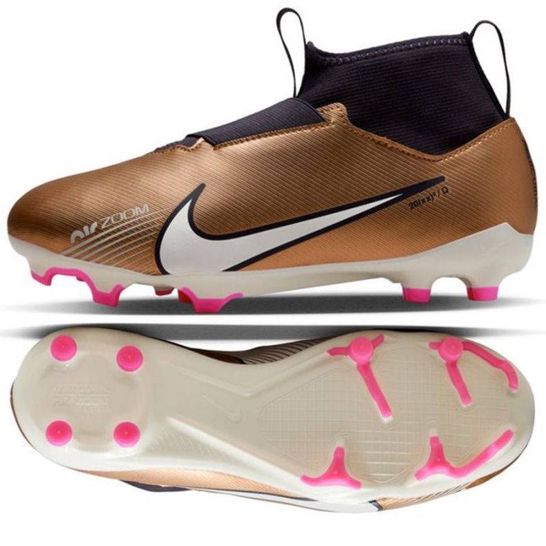 Kopačky Nike Zoom Mercurial Superfly 9 Academy Qatar FG/MG Jr DR6044 810 hnědý béžové a hnědé Kopačky Nike Zoom Mercurial Superfly 9 Academy Qatar FG/MG Jr DR6044 810 hnědý béžové a hnědé