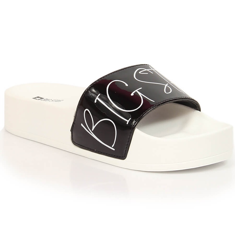 Dámské černé lakované pantofle na platformě Big Star JJ274A276 černá