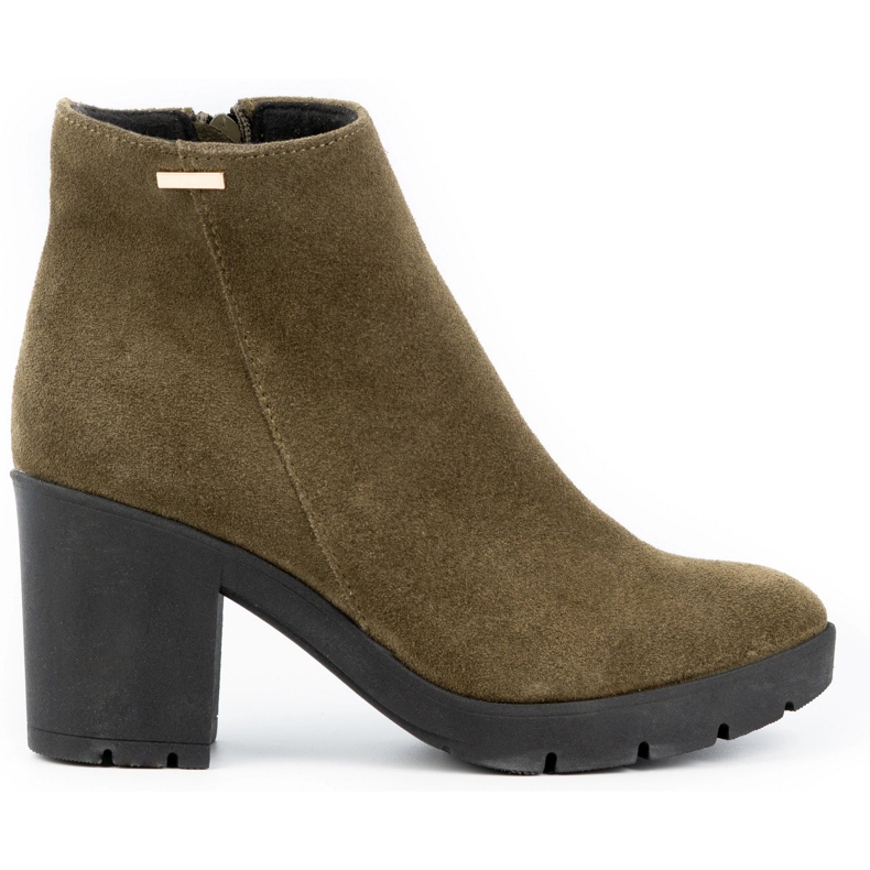 Olivier Dámské semišové zateplené kozačky Riva v zelené barvě zelená Olivier Dámské semišové zateplené kozačky Riva v zelené barvě zelená