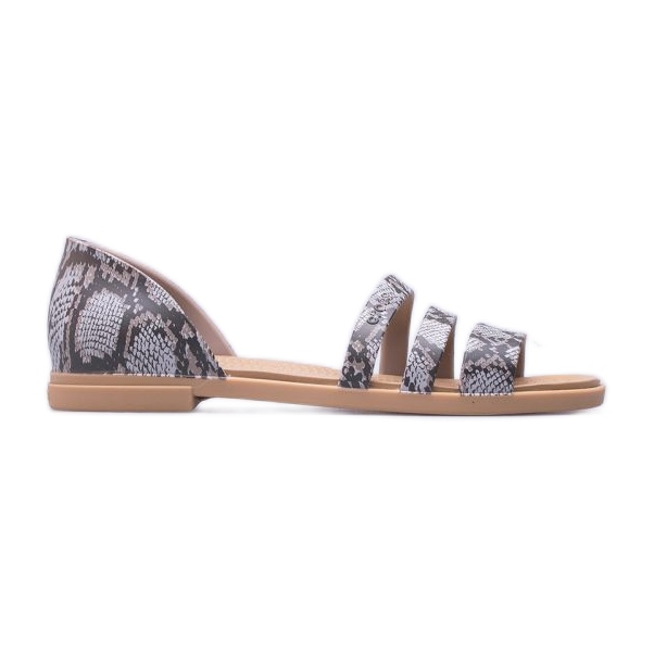 Crocs Tulum otevřené ploché sandály W 206109-15W béžový hnědý