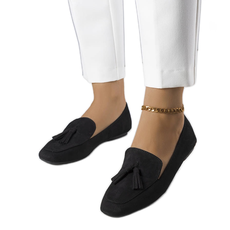 PA1 Černé balerínky Cillian z ekologického semiše černá