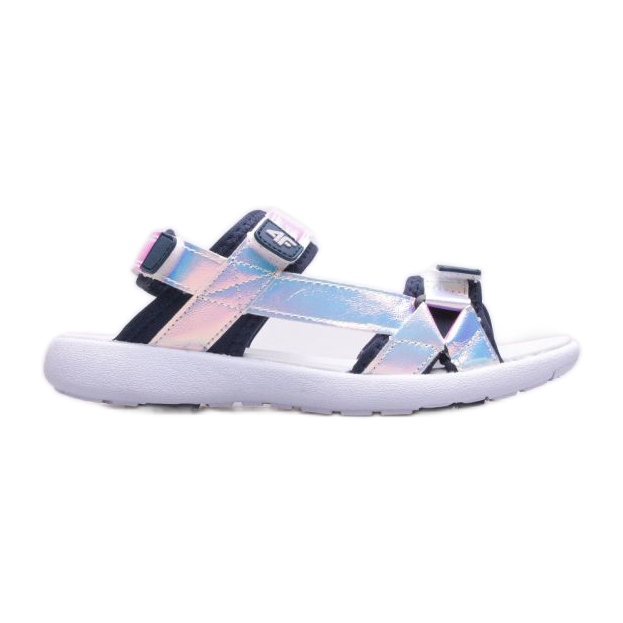 Sandály 4F HJL22-JSAD002 90S bílý stříbrný Sandály 4F HJL22-JSAD002 90S bílý stříbrný