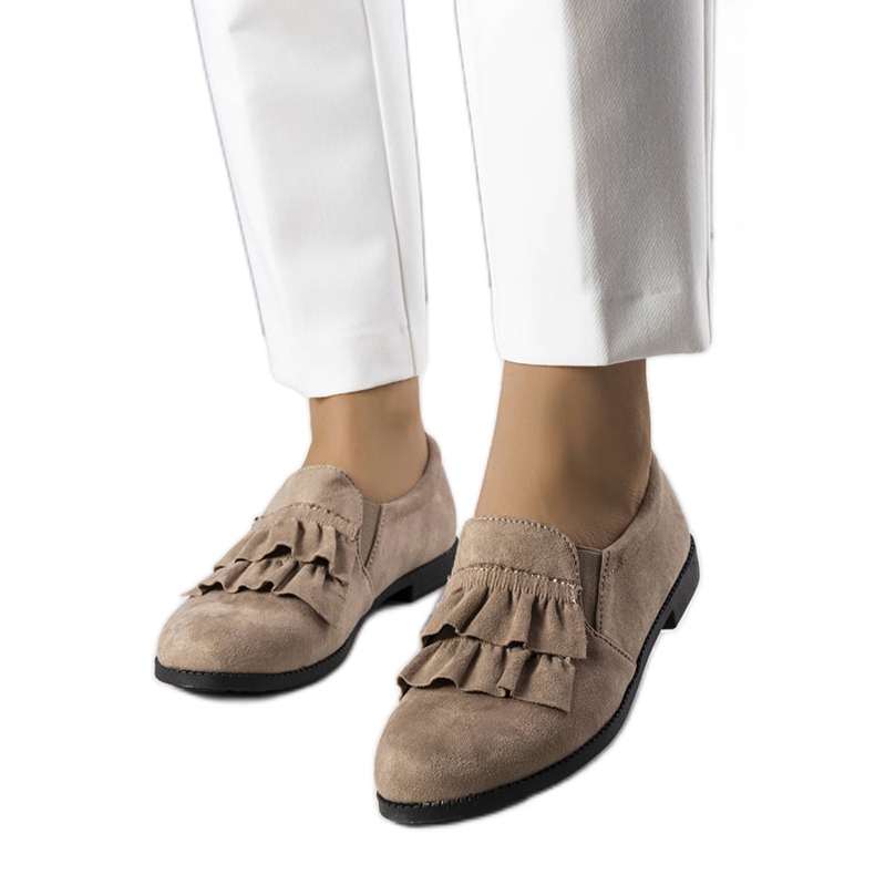 PA1 Béžové volánkové boty od Kailani béžový